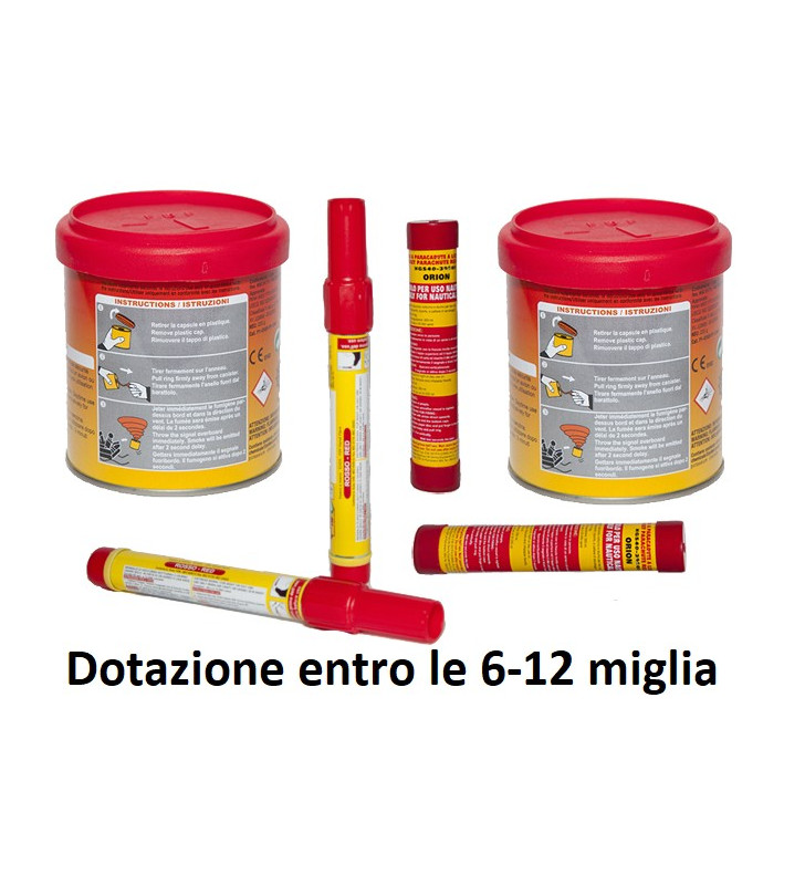 KIT DOTAZIONE NAUTICA DA DIPORTO - ENTRO 6/12 MIGLIA