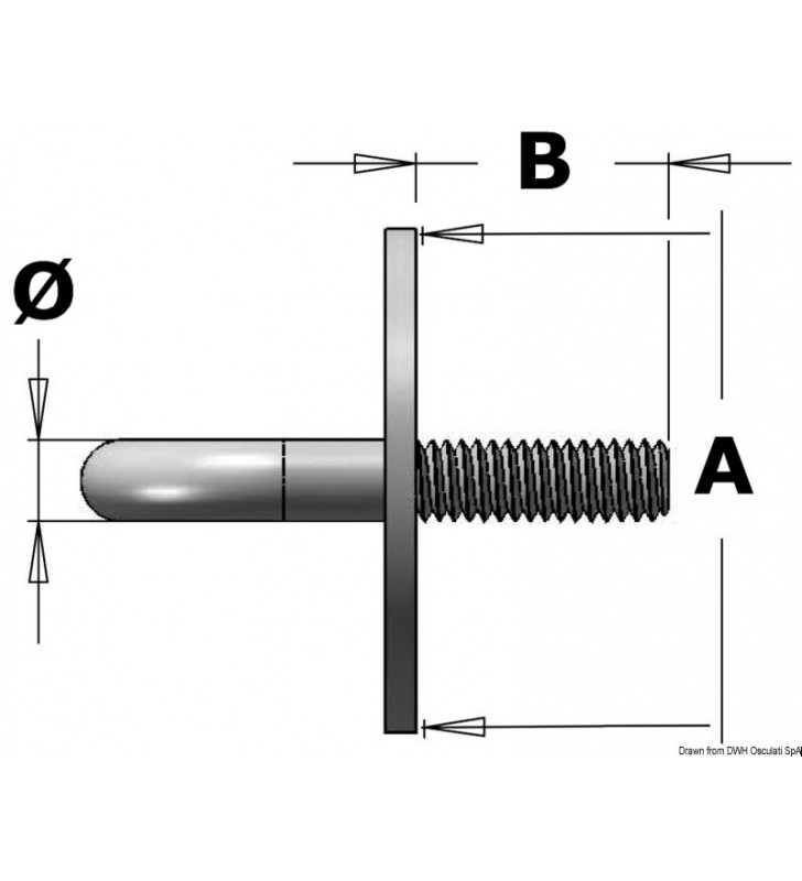 MOSCHETTONE A PERA IN ACCIAIO INOX AISI 316 -Ø 4 MM