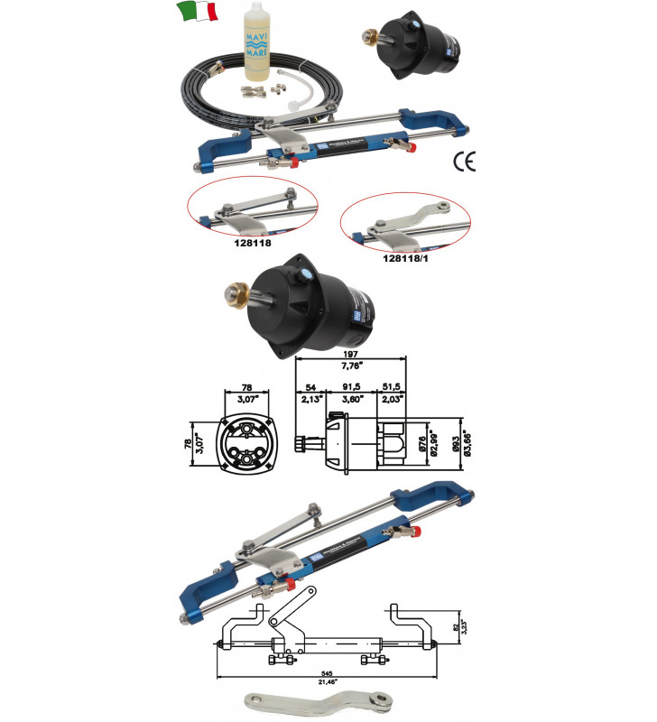 TIMONERIA IDRAULICA GF90BT PER MOTORI FUORIBORDO FINO A 80HP