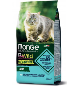 MONGE BWILD CROCCANTINI PER GATTI ADULTI AL MERLUZZO 1.5KG