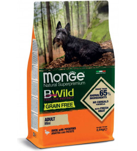 MONGE BWILD CROCCANTINI MINI ADULT ANATRA CON PATATE 2.5KG