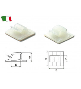 SUPPORTO ADESIVO PER CAVI TONDI (10PZ)