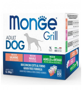 MONGE GRILL ADULT MULTIBOX MIX SALMON BEEF LAMB