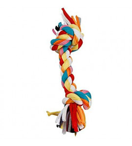 LEOPET KNOT IN MULTICOLOR BRAIDED COTTON