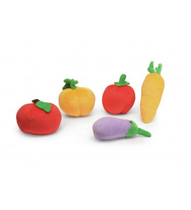 CAMON PLAYING DOG PLUSH VEGETABLES