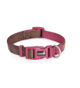 CAMON BROWN AND CYCLAMEN TWO-TONE NYLON COLLAR