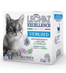 LECHAT EXCELLENCE GATTO STERILIZZATO ANATRA E CONIGLIO 12X100GR