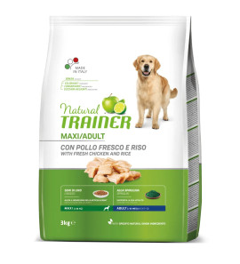 NATURAL TRAINER MAXI ADULT CON POLLO FRESCO E RISO 12KG