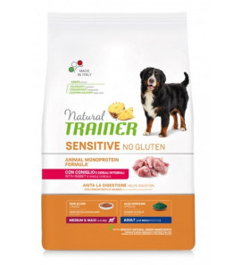 NATURAL TRAINER SENSITIVE ADULT MAXI CON CONIGLIO E CEREALI 3KG