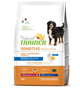 NATURAL TRAINER SENSITIVE ADULT MAXI CON UOVO E CEREALI 3KG