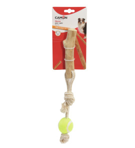 CAMON TOY FOR DOGS TENNIS BALL AND COFFEE WOOD