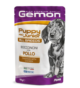 GEMON CHICKEN FOR PUPPIES TILES DOG SACHETS 100gr