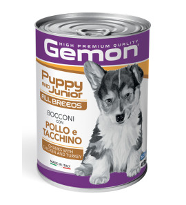 GEMON POLLO E TACCHINO PUPPY LATTINA CANE BOCCONI 415GR