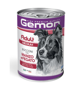 GEMON MANZO E FEGATO LATTINA CANE BOCCONI 415GR