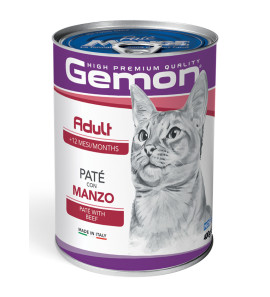 GEMON GATTO MANZO LATTINE PATE' 400GR