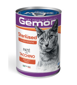 GEMON CAT STERILIZED TURKEY PATE' CANS 400GR