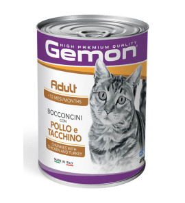 GEMON GATTO POLLO E TACCHINO LATTINA BOCCONCINI 415GR