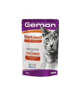 GEMON TACCHINO STERILIZZATO BUSTINA BOCCONCINI PER GATTI100GR