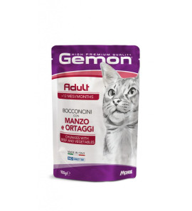 GEMON MANZO E ORTAGGI STERILIZZATO BUSTINA BOCCONCINI PER GATTI 100GR