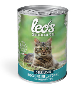 LEO'S TONNO STERILIZZATO LATTINE BOCCONCINI PER GATTI 415GR