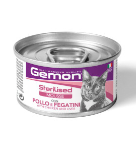 GEMON MOUSEE POLLO E FEGATINI PER GATTI STERILIZZATI 85GR