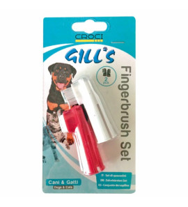 GILL'S FINGER BRUSH FOR DOGS AND CATS 2PCS