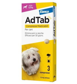 ELANCO ADTAB ANTIPARASITIC 2.5-5.5 KG CHEWABLE TABLETS