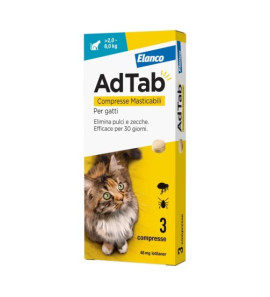 ELANCO ADTAB ANTIPARASITIC 2.0-8.0 KG CHEWABLE TABLETS