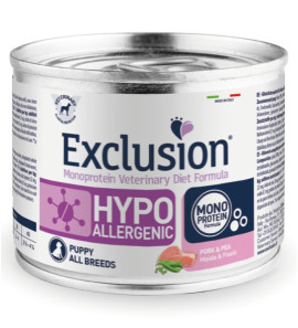 EXCLUSION DIET HYPOALLERGENIC PUPPY MAIALE E PISELLI ALL BREED 200GR