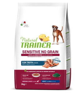 NATURAL TRAINER SENSITIVE ADULT MAXI NO GRAIN TROTA E PATATE