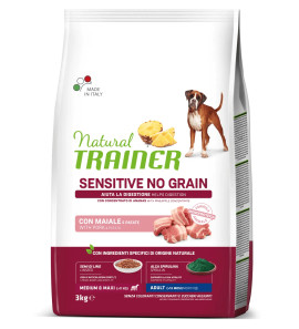 NATURAL TRAINER SENSITIVE ADULT MAXI NO GRAIN MAIALE E PATATE