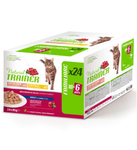 NATURAL TRAINER MULTIPACK ADULT SALMONE E POLLO 24x85GR