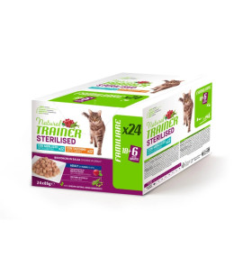 NATURAL TRAINER MULTIPACK STERILIZED 85GR X24 TURKEY AND COD