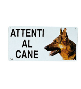 CAMON PLATE BEWARE OF THE DOG WITH GERMAN SHEPHERD