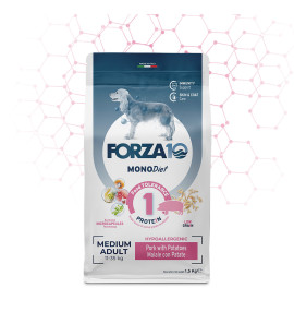 FORZA10 MEDIUM ADULT SINGLE DIET PORK WITH POTATOES 11-35KG