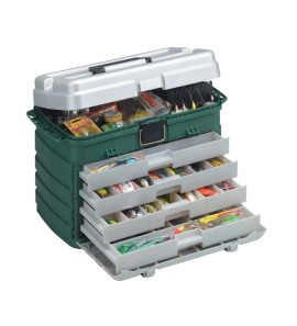 PLANO FOUR-DRAWER TACKLE BOX GREEN/SILVER