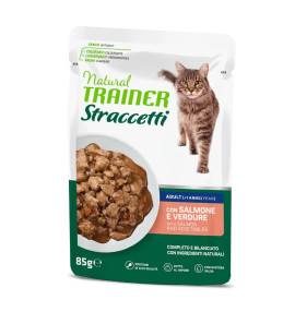 NATURAL TRAINER STRACCETTI GATTO SALMONE VERDURE 85GR