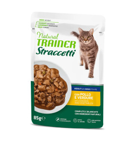 NATURAL TRAINER STRACCETTI GATTO POLLO VERDURE 85GR