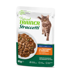 NATURAL TRAINER CAT STRIPS TURKEY VEGETABLES 85GR