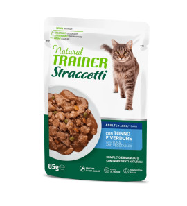 NATURAL TRAINER CAT STRIPS TUNA VEGETABLES 85GR