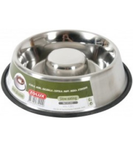 ZOLUX STAINLESS STEEL BOWL ANTI-GOBBLING SLOW MEAL