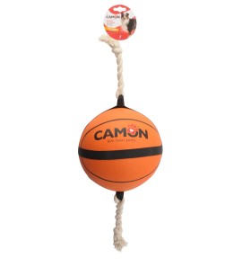 CAMON GIOCO PALLA BASKET IN GOMMA CON MANIGLIE IN CORDA