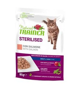 NATURAL TRAINER ADULT GATTO STERILISED AL SALMONE 85GR