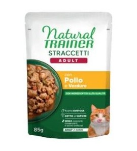 NATURAL TRAINER STRACCETTI GATTO POLLO VERDURE 85GR