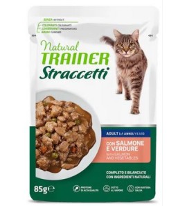 NATURAL TRAINER STRACCETTI GATTO SALMONE VERDURE 85GR