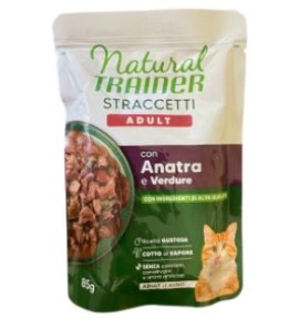 NATURAL TRAINER CAT STRIPS DUCK VEGETABLES 85GR