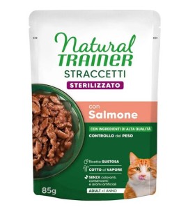 NATURAL TRAINER STERILISED SALMON CAT STRIPS 85GR