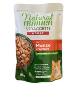 NATURAL TRAINER STRACCETTI GATTO MANZO VERDURE 85GR
