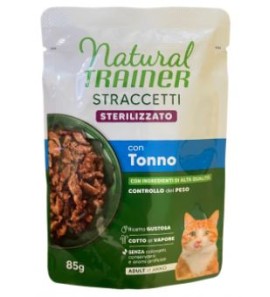 NATURAL TRAINER STERILISED STRACCETTI GATTO TONNO 85GR