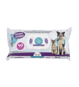 LEOPET SANITIZING WIPES WITH LAVENDER 40 PCS